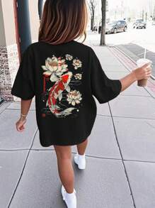 1pc Girls' Casual Round Neck Letter Print Short Sleeve T-Shirt, Summer Student Youth Wear - Minimalist English Graphic Tee Stimulates Imagination And Self-Expression