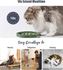 Coomazy Silicone Slow Feeder Dog Cat Bowls, Interactive Puzzle Toy For Pets Dry/Wet Food Training, Keeps Dogs Cats Busy, Prevents Puppy Kitty Overeating (Cyan, 1.4 Cup) - 酪梨 - 查看 6