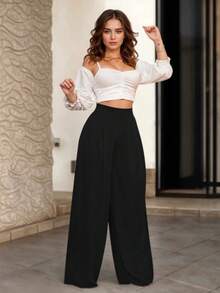 Pantalon Olgado Sin Bolsas - Negro - Ver 3