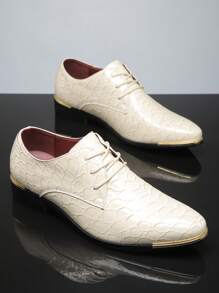 1 Pair Men's British Style Pointed Toe Formal Dress Shoes, Korean Fashion Stylist Business Attire