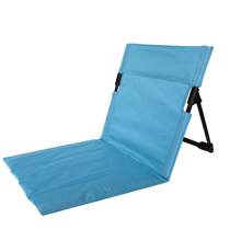 1 pieza Cojín de asiento con respaldo integrado para exteriores, silla plegable para camping y jardín, silla individual portátil para el ocio, para viajes y la playa