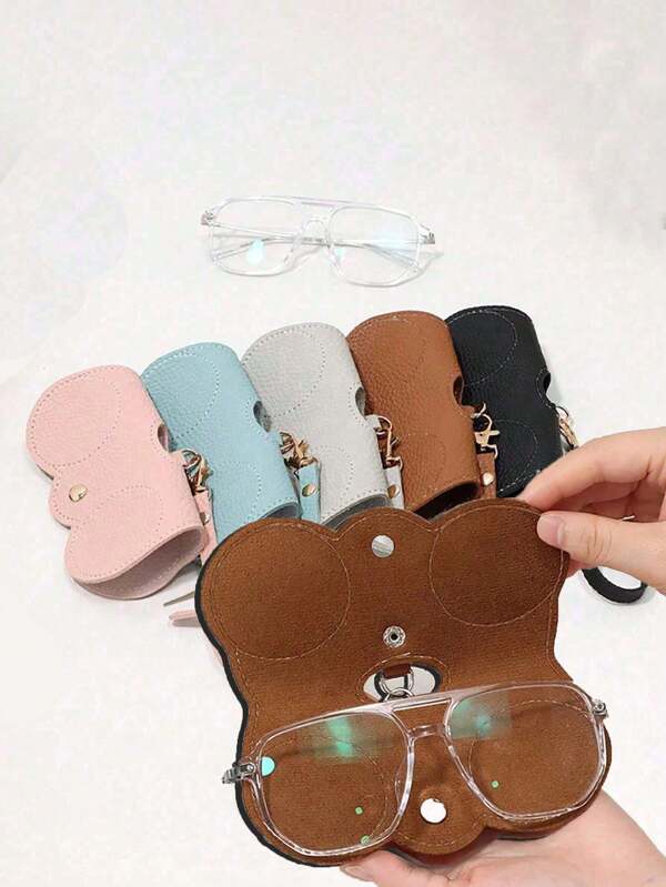 1pcPortable Glasses Storage Bag, Stylish And Simple Sunglasses Case, Seamless, Large-Capacity, High-Value Leather Glasses Bag
