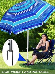 2pcs Heavy-Duty Metal Umbrella Stand Holder, Adjustable Portable Spiral Ground Anchor For Flag, Umbrella, Fishing Rod, Outdoor Park & Beach Use, Fits Soil & Lawn, 14in Insertion Depth