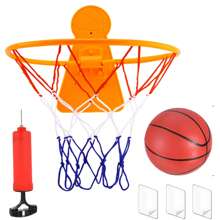 1 Stück Mini Basketball Korb + 1 Größe 2 PVC Ball + 1 Luftpumpe, geeignet für Innenbereich Lässig und Stressabbau, mit Wandmontage Design und Mini tragbarer Basketball Korb, Rückwand, geeignet als Büro Stressabbau Spielzeug Geschenk für Jugendliche und Erwachsene, Halloween/Weihnachtsgeschenk