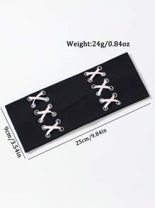 1pc Fashionable Punk Headband, Gothic Style, Soft & Non-Slip Elastic Hollow Design, Cross Ribbon For Beach, Holiday, Yoga Workout, Versatile For Daily Wear Hair Accessories Fashion Head Wrap, School Stuff, College, Headbands Autumn Accessories Women Hair Band Fall Winter For Vacation Outfits Woman Elegant Scarf Women Bandanas Soft Headwrap