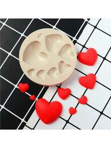 1 件多个心形硅胶模具、蜡烛模具、肥皂模具、DIY 软陶粘土滴胶装饰模具、手工装饰艺术工具 - 白色 - 查看 4