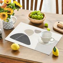 4pcs/6pcs Set, White Striped Theme, Vibrant Modern Creative Placemat Set - High Quality Linen Material Easy To Clean, Suitable For Kitchen Dining Room Decor Placemats, Holiday Party Table Decorations, Home Decor - Beige - View 45