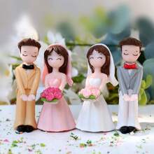 2 bức tượng trang trí hình bó hoa, đồ trang trí vườn thu nhỏ DIY trang trí bánh cưới - Nhiều màu - Xem 4