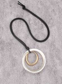 1 pieza Pendiente grande de aro retorcido minimalista exagerado de moda, collar largo unisex vintage de hip-hop con cuentas de , bronce y plata, regalo de pareja, regalo de joyería