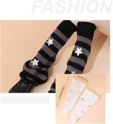 Leg Warmers For Women Girls Star Pattern Knitted Leg Warmers Y2k Socks Kawaii 80s Party Accessories Clothes