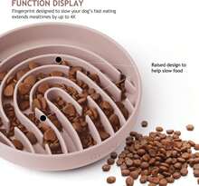 Coomazy Silicone Slow Feeder Dog Cat Bowls, Interactive Puzzle Toy For Pets Dry/Wet Food Training, Keeps Dogs Cats Busy, Prevents Puppy Kitty Overeating (Cyan, 1.4 Cup) - 墨綠色 - 查看 8