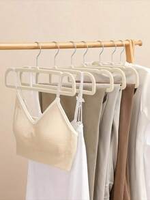 10pcs/Pack Velvet Non-Slip Hangers, Heavy Duty With Shoulder Grooves For Suits, Coats, Jackets, Pants, And Dresses, Closet Organization - Multicolor - View 4