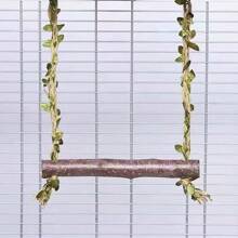 1pc Parrot Swing Toy, Peony Mystical Phoenix Sunflower Climbing Interactive Swing, Anti-Bite And Claw-Grinding Wooden Birdcage Accessories, Random Color