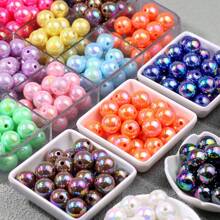 12 Stück 16mm bunte Kaugummi-runde Acrylperlen - dickwandige lose Kunststoffperlen, geeignet für DIY-Schmuckherstellung und Schlüsselanhänger-Charms, Bastelzubehör, Dekorationsperlen