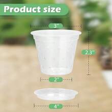 AGAGAEDFDZ Orchid Pot, 8 Pack 4 Inch Orchid Pots With Holes And Saucers,Clear Plastic Flower Plant Pot For Indoor Outdoor Plants,Slotted Orchids Planter(4Inch) - 3 Inch - View 3