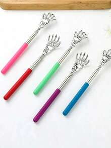 2pcs Stainless Steel Back Massager - Skull Shaped, Retractable Back Massager With Stainless Steel And Rubber Handle, Portable Retractable Tool, Instant Back Pain Relief, Suitable For Thanksgiving, Birthday, Christmas Gifts, Back To School, Travel, Home Essentials, Spa, Massage Tool - Multicolor - View 7