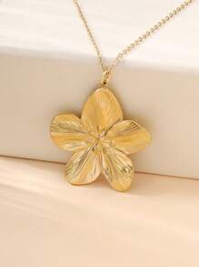 1pc Vintage Geometric Floral Necklace, Versatile For Daily Commuter Wear