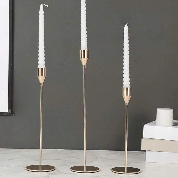 Luxury Metal Candlestick, Home Decor Candle Holder, Romantic Wedding/Dinner Candlelight Table Decor Accessory