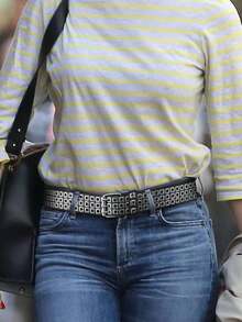 1条女士弹力腰带，时尚束腰配饰，可搭配外套，时尚装饰，新年、情人节、情侣、闺蜜的理想礼物 - 多色B - 查看 4