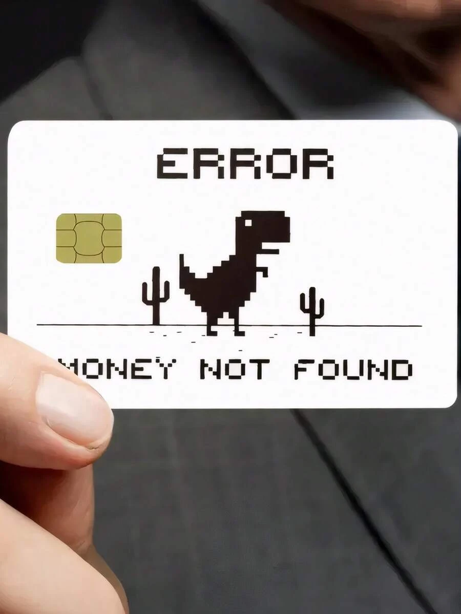 1pc Pixel Dinosaur Bank Card Sticker, Personalized PVC Anti Fingerprint Ultra-Thin Durable Scratch Resistant Privacy Card Sticker, Suitable For DIY Fashion Decoration To Protect Bank Cards, Transportation Cards, Campus Cards, Study Supplies, And Back To School Supplies - Multicolor - View 1