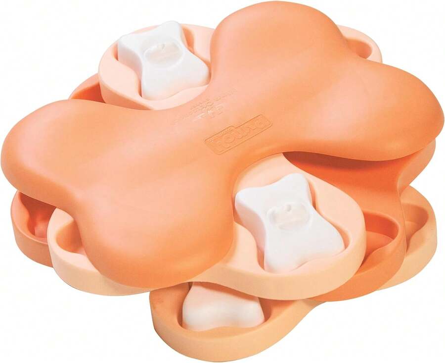 Outward Hound By Nina Ottosson Dog Brick Treat Puzzle Enrichment Toy, Level 2 Intermediate Game, Blue - Puppy Tornado (Orange and Tan) - View 1