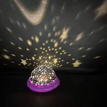 1pc Creative Romantic Atmosphere Star & Moon Projection Light, Battery Operated, Portable Power Bank, Suitable For Children's Day, Party, Halloween, Family Gathering Decoration - Star and Moon Projector Lamp - View 2