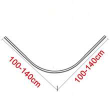 Stretchable Stainless L Shaped Pole Bathroom Corner Shower Curtain Rail Rack Rod Fall Decor - 100-140cm*100-140cm - View 2