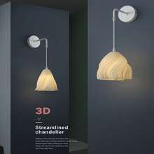 1PC/E14/1M可调节挂绳/北欧奶油色风格法式氛围温馨创意民宿灯可用于床头灯卧室书房客厅更衣室 - 3D壁燈 - 查看 8