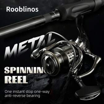 Rooblinos 1pc Rooblinos TW Fishing Reel, Silver Body, Precision Engraved Line Cup, High Gear Ratio, Powerful Drag Carp Fishing Reel