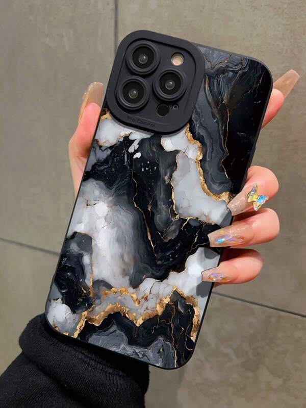 1pc Black Eye Marble Pattern Phone Case Compatible With IPhone 16 Pro Max/16/16 Pro/16 Plus/15 Pro Max/15 Pro/15 Plus/15/14 Pro Max/14 Pro/14/13 Pro/13/12 Pro/12/11/XS/XS Max/8 Plus/7, Anti-Drop Soft Shell Case, Suitable As Birthday Gift For Girlfriend, Boyfriend Or Self-Use, Also Compatible With Samsung S25/A15/A14/A50/A53/S23/S24/S21 FE/S23 Ultra/S24 Ultra/A33
