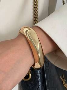 1 件波西米亚几何波浪宽树脂袖口手链，奢华休闲派对女士情侣婚礼节日百搭金属首饰礼物手链（手链材质和颜色以实际产品为准） - 手鐲 - 查看 12