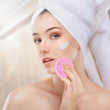 10 piezas de esponjas naturales de fibra vegetal, almohadillas reutilizables redondas para lavado facial, salón de belleza SPA masaje, herramienta de limpieza para eliminación de maquillaje, 5 colores mezclados, excelente regalo de verano