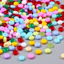 398 Stücke 6*3mm bunte Glasperlen, einfarbige lose Perlen geeignet für DIY Quasten, Schmuckherstellung, Armbänder, Halsketten