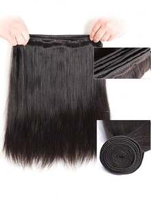 QVR QUEEN VIRGIN REMY QVR 100% Real Human Hair Bundles Natural Black Silky Straight Virgin Remy Human Hair Weave 10 To 28 Inches Weft Sew In Human Hair Extensions 95g Per Piece - Natural Black - View 5