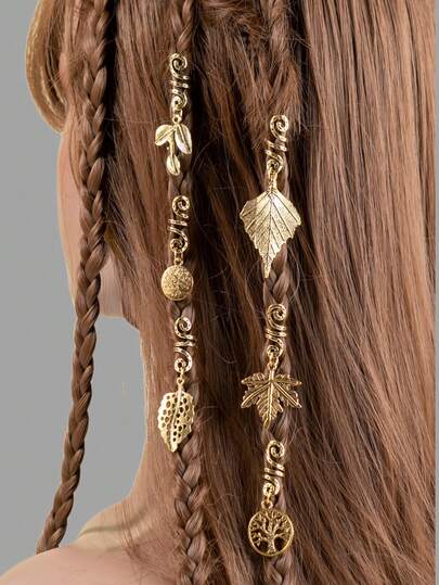 6 件海螺装饰发圈波西米亚风发夹，学校用品