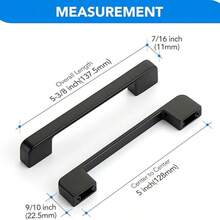 6pcs Black Aluminum Cabinet Handles - Solid American Style Kitchen Cabinet Pulls, Drawer Pulls With Mounting Screws - Polished Surface, Home Hardware Accessories - Black - View 13