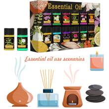 1 Set Of 12 Mini 3ml (0.101fl.Oz) Aromatic Essential Oil Bottles, Bottle Size 15mm/0.59in*28mm/1.1in, Scents Include Rose, Lavender, Cherry Blossom, Jasmine, Strawberry, Ocean, Jasmine, Cologne, Vanilla, Great For Birthday, Christmas, Valentine's Day, New Year Gifts