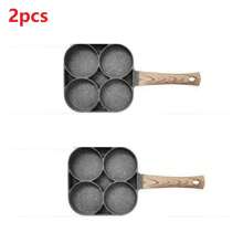 Antihaft-Pfanne mit 4 Löchern - beständige Aluminiumlegierung, vielseitig für Omeletts, Eier, Knödel & Steaks, induktionsplattentauglich, perfekte 4-Gitter-Bratpfanne für Eier, antihaftbeschichteter Haushaltspfanne, antihaftbeschichtete Pfannkuchenpfanne, Pfanne mit Holzgriff für Omeletts und Burger, beständige Aluminiumlegierung, ideal für Omeletts, Burger und Steaks, nur Handwäsche, induktionskompatibel, Küchengeschirr