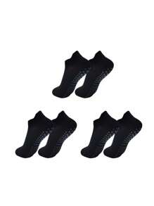 3/6 Pairs Solid Mesh Breathable Short Yoga Socks, Soft & Comfortable, Professional Silicone Non-Slip Suitable For Sports, Fitness, Pilates, Indoor Jumping Rope, Ballet, Thin Floor Socks, Unisex