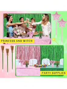 10pcs-Princess And Witch Party Favors Including 5Pcs Star Ballpoints And 5Pcs Witch Broom Pens Pink Pentagram Wand Green Stripes Broom Pens For Halloween Party Supplies Decorations Gifts,Back To School Gifts Back To School, School Thingsfor Girls/Boys, Backpack,School Supplies - Multicolor - View 5