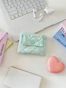 Gesteppte diamantförmige Gitter Münzbörse mit Druckknopf, Kartentasche, Dokumententasche, Multifunktions-Finishing-Tasche für Frauen-Geldbörse, Mini-Geldbörse, Geldbörse, Reisegeldbörs, Münzbörse, Handgelenktasche