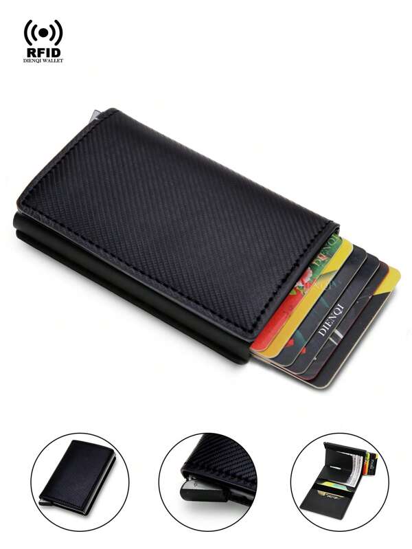 Rfid Credit Card Holder Men Minimalist Wallets Luxury Business Bank Cardholder Case Mini Thin Small Smart Wallets For Man, Travel Wallet, Business Wallet ,Gift For Father ,Gift For Men ,Gift For Husband