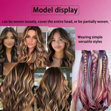 10 件女士迷你胶带接发，24 英寸直发 Kanekalon 合成接发，不褪色，无缝隐形，适合所有发质，10 件/包 35 克