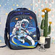 Mochila infantil con ruedas,Mochila de gran capacidad,Con ruedas,Diseño de astronauta,Maleta de viaje de mano para niños pequeños y alumnos de primaria - Azul - Ver 5