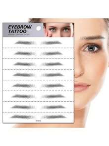 1pc 6D Eyebrow Tattoos Sticker, Semi-Permanent Waterproof Eyebrow Tattoo, Makeup Eyebrow Sticker