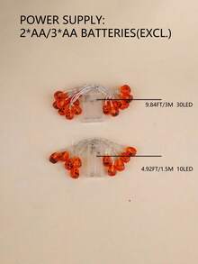 1 件 1.5/3/6 米 10/20/40LED 万圣节树脂南瓜灯串，由干电池供电（不含电池），采用恐怖树脂南瓜设计，用于庭院、门廊、露营派对装饰、万圣节树和窗户装饰、万圣节装饰、节日灯饰、怪诞氛围、电池供电灯万圣节装饰灯家居装饰派对装饰万圣节装饰房间装饰万圣节花园装饰礼物仙女