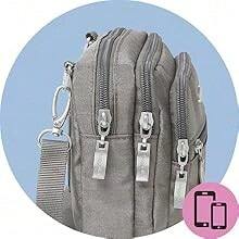 IMGCUKVZERETAILLLC Baggallini Triple Zip Small Crossbody Bag For Women - 8x6 Lightweight Convertible Fanny Pack Belt Bag - 寬肩帶 - 查看 2