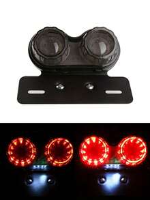 1pc Motorcycle Modification LED Taillights Cool Black Retro Brake Lights Rear Taillights Cruise Car Modification License Plate Lights Motorcycle Accessories Electric Car Lights - Multicolor - View 10