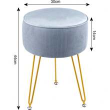 Round Dressing Table Stool Vanity Seat Comfortable Stool For Dressing Table - Blue - View 2