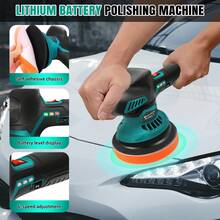 VickyHome Cordless Car Buffer Polisher, Electric Polishing Machines Car Buffers And Polishers Kit, 6 Variable Speed, 2*12V 2.0Ah Batteries, Cordless Polisher For Car Detailing/Polishing/Waxing/ Scratch Removing - Multicolor - View 7